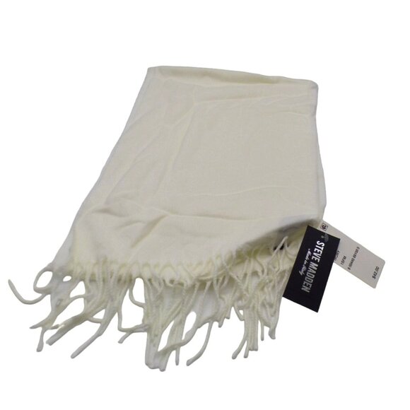Steve Madden Mid Weight Solid Muffle Scarf, Ivory, OS-Made in Italy - Picture 1 of 8